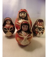 Vintage Lot of 4 -  Japanese Roly-Poly Wedding Dolls   Hime Daruma Gofun... - £29.58 GBP