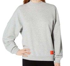 Calvin Klein Womens Monogram Lounge Long Sleeve Sweatshirt, X-Small, Gray - $34.65