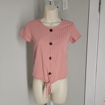 Dream Girl Cute Blouse Shirt ~ Sz  14/16 ~ Pink ~ Short Sleeve - £9.13 GBP