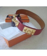 MINT Authentic HERMES Rouge VIF Red Box CDC Belt GHW Size 80 w/box RARE ... - £956.39 GBP