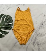Andie Womens Low Back One Piece Swimsuit Size M Mustard Yellow Solid Tank - $40.60 CAD