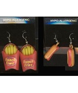 Funky HOT DOG-FRENCH FRIES EARRINGS Fast Food Gumball Charms Novelty Jew... - £7.73 GBP