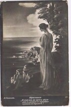 Art Postcard Lady By Sea Cliffs 1912 - £1.74 GBP