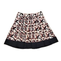 Ann Taylor Pleated Lined Skirt ~ Sz 10 ~ Black, White, Red ~ Knee Length - £17.77 GBP