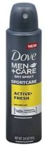 Dove Men+Care Dry Spray Sportcare Antiperspirant, Active Fresh, 3.8 Oz. - £11.93 GBP