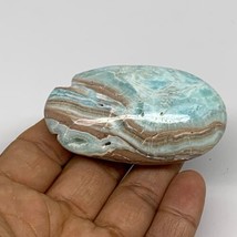 71.6g, 2.5&quot;x1.5”x0.9&quot;, Blue Aragonite Calcite Palm-Stone @Afghanistan, B... - £17.13 GBP
