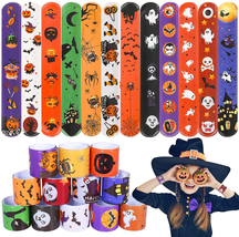 Max Fun 48Pcs Halloween Slap Bracelets Party Favors Toys for Kids Halloween Part - £15.61 GBP
