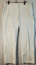 Boden Capri Pants Women Sz 14 White Cotton Pockets Belt Loops Flat Front... - $19.26