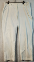 Boden Capri Pants Women Sz 14 White Cotton Pockets Belt Loops Flat Front... - $19.26