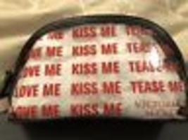 Victoria&#39;s Secret Love Me Kiss Me Tease Me Clear Makeup Beauty Travel Bag NEW - £11.67 GBP