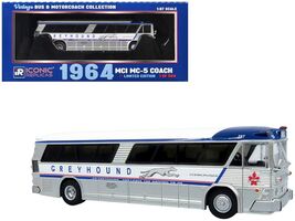 1964 MCI MC-5A Coach Bus "Greyhound Canada" White with Blue Stripes - $68.31
