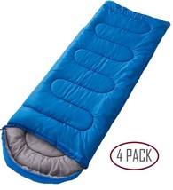 Set of 4 SLEEPING BAGS MUMMY Type 8&#39; Foot  NAVY BLUE - Carrying Bag - $59.99