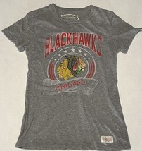 Mitchell &amp; Ness 1904 Nostalgia T Shirt Nhl Chicago Blackhawks Women&#39;s Small Gray - £10.19 GBP