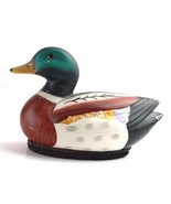Vintage 5&quot; Ceramic Porcelain Mallard Duck Lint Remover Brush Decoy Figurine - £13.99 GBP