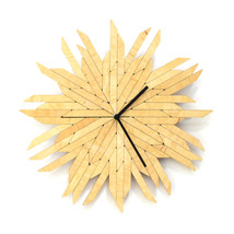 Organic clock with fuzzy look made of natural birch plywood - Haystack n... - $139.00