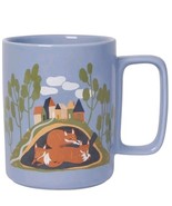 Danica Studio Burrow Mug Periwinkle Blue Foxes Badgers Storybook Sq Hand... - $23.61