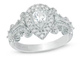 Vera Wang Love Pear Shaped Simulated Diamond Sapphire Women Engagement Ring - £47.54 GBP