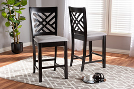 Iden Gray Fabric Espresso Brown Counter Height Pub Chair Set of 2 - $3,530.89 MXN