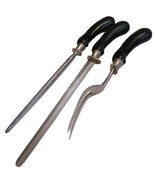 Vtg Flint Arrowhead Carving Set Stainless Vanadium USA Made 3 Piece w Ho... - $337.75 MXN