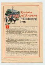 Resolution and Revolution Williamsburg 1776 Souvenir Broadside Bicentennial  - £19.62 GBP