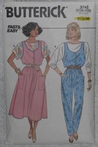 Butterick Pattern 3742 Misses&#39; Jumper, Jumpsuit &amp; Top Sizes P-S-M Vintage 1980&#39;s - £6.12 GBP