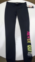 NWT Ideology Full length leggings &quot;Never Quit&quot; Black extra small - £21.54 GBP