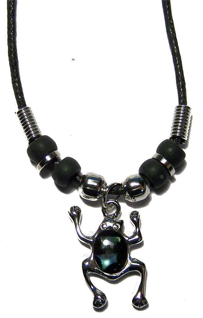 2 PAUA SHELL FROG PENDANT ROPE NECKLACE beads 18IN men womens NEW #573 J... - $7.55