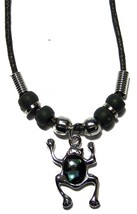 2 PAUA SHELL FROG PENDANT ROPE NECKLACE beads 18IN men womens NEW #573 J... - $7.55