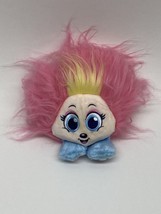Shnooks Plush 6" Nookoo Pink yellow Hairy Monster Stuffed Animal Toy Fur Furry - $6.58