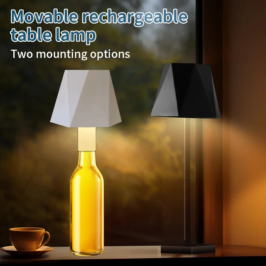 1pc LED Wine Bottle Lamp Portable Table Lamp Bottle Headlight Cordless Night - £13.61 GBP+