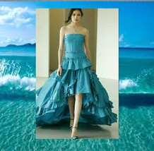 $6,690 New Oscar De La Renta Stunning Blue Silk Train Gown Dress 8 - £2,347.60 GBP