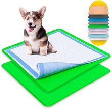 Dog Puppy Pad Holder Tray Green - 2 Pack, Silicone, 24X24 No Spill Pee P - $1,273.15 MXN