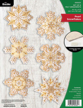 DIY Bucilla Pearl Snowflakes Christmas Felt Ornament Kit 89682E - $33.95