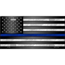 American Flag Thin Blue Line 6&quot; x 12&quot; Novelty Metal License Plate LP-7902 - £9.48 GBP
