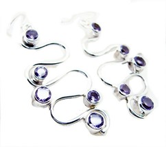 attractive Amethyst 925 Sterling Silver Purple Earring jewelry CA gift - $32.21