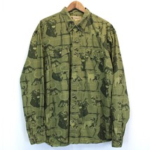 Northcrest Sportsman Mens XLT Button Front Shirt Hunting Dogs Point Olive Green - £15.62 GBP