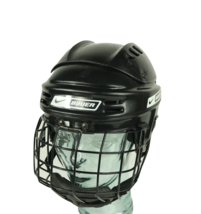 Vtg Nike Bauer Hockey NBH1500 Hockey Helmet Black Small With Full Face Cage - $97.05 CAD