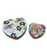 Brighton Heart Shaped Jewelry Trinket Gift Box Metal Tins Lot of 2 Empty - $17.99