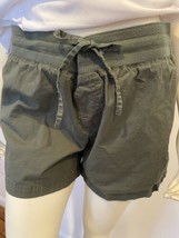 BCG Drawstring Elastic Cotton Shorts Women&#39;s L Olive Green - £8.20 GBP