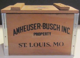 Vintage Anheuser Busch Mini Wood Crate Budweiser 6&quot; wooden box - $32.92