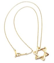 Authentic! Tiffany &amp; Co Peretti 18k Yellow Gold Star Of David Pendant Necklace - £959.22 GBP