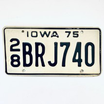 1975 United States Iowa Delaware County Passenger License Plate 28 BRJ740 - £13.23 GBP