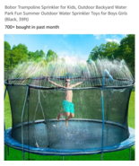 Trampoline Sprinkler Outdoor Water Play Sprinklers for Kids , 32.8F / 10M - $13.38 CAD