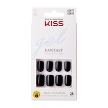 KISS Gel Fantasy Press On Nails, Nail glue included, Ribbons&#39;, Pink, Short Size, - $9.79