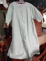 Mint Green Handmade Flannel Baby Gown with under slip - £15.98 GBP