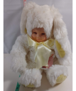 Anne Geddes Baby Doll Plush White Bunny Rabbit Stuffed Realistic 15” 1997 - £19.47 GBP