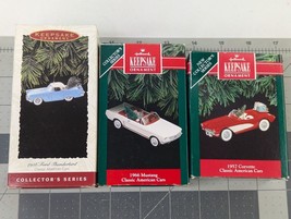 Hallmark Christmas Ornament Lot Thunderbird Mustang Corvette - £31.61 GBP