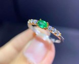Natural emerald ring 3 mm 4 mm genuine emerald silver ring sterling silver emerald thumb155 crop