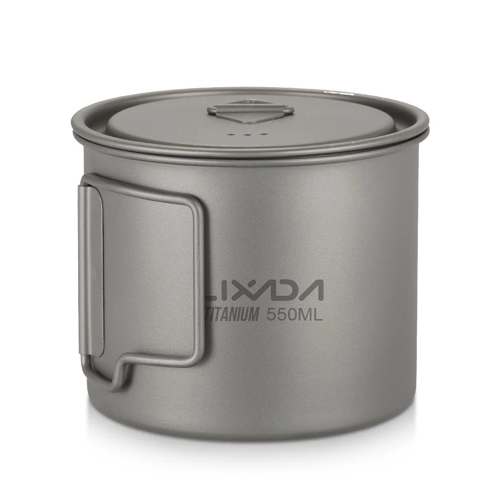 Sporting Lixada Ultralight Titanium Cup Water Cup Mug with FolAle Handle Outdoor - £23.90 GBP
