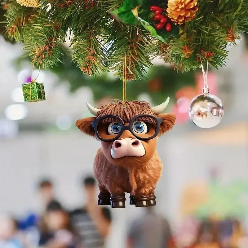 Creative Cute Hanging Pendant Atmosphere Decoration Cartoon Cow Car Pendant - £12.06 GBP